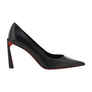 Christian Louboutin CONDORA 85 Pointed Toe Leather Pumps Heels Shoes Black